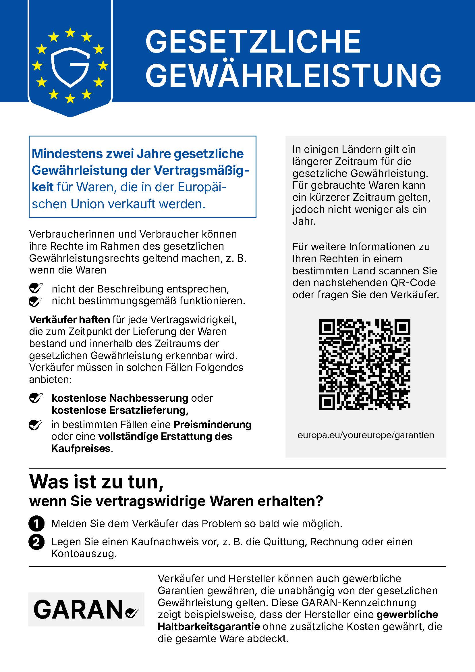 Gesetzliche Gewährleistungsrechte